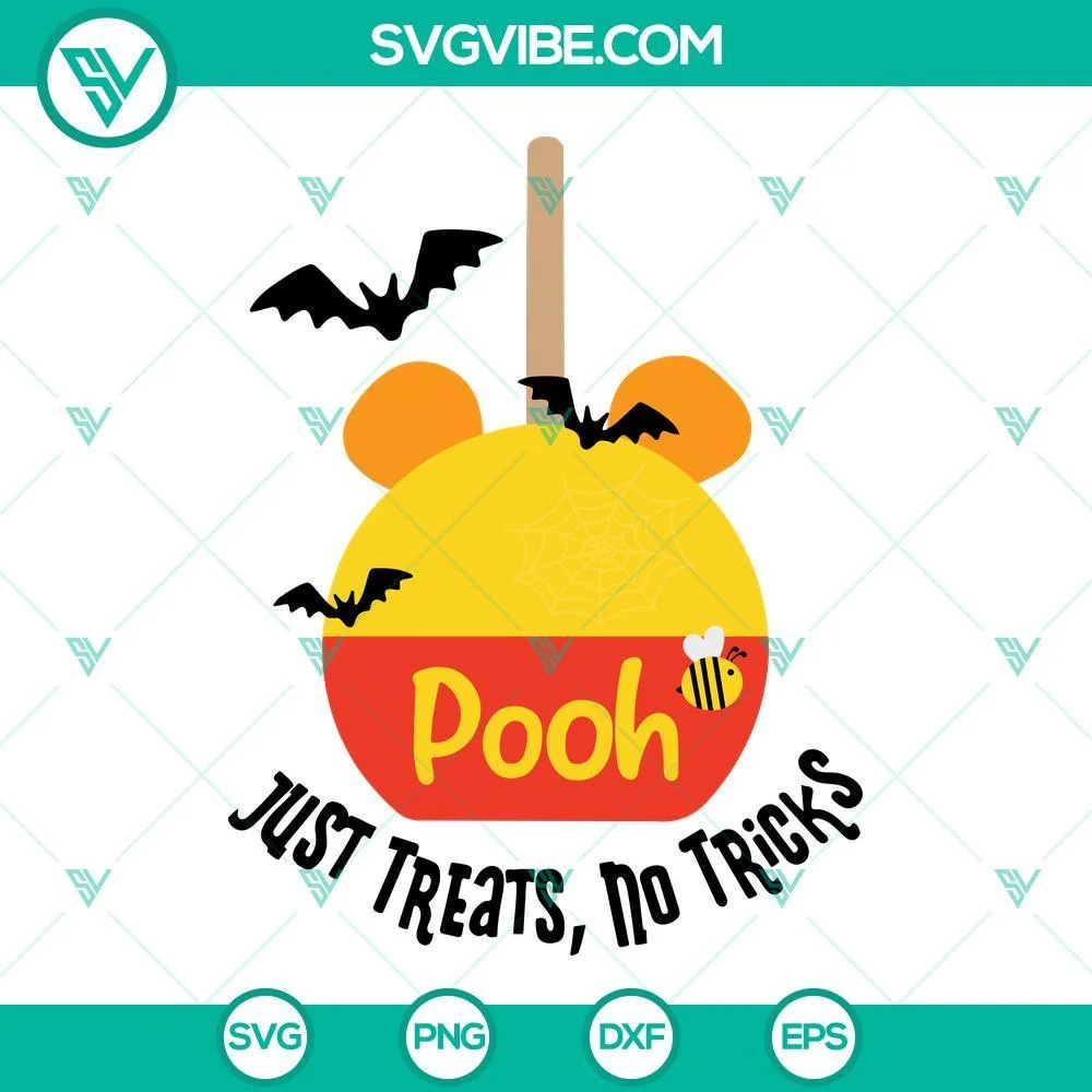 Disney, Halloween, SVG Files, Pooh Just Treats No Tricks SVG Files, Winnie The 1