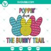 Poppin Down The Bunny Trail SVG with quirky Easter pop art design, perfect for Easter crafts and projects.