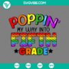 Poppin My Way Into Fifth Grade SVG design with back to school theme, downloadable in PNG, DXF, EPS formats.