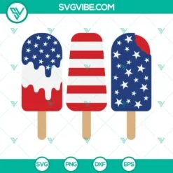 4th Of July, SVG Files, Popsicle American Flag SVG Image, Patriotic 4th Of July 2