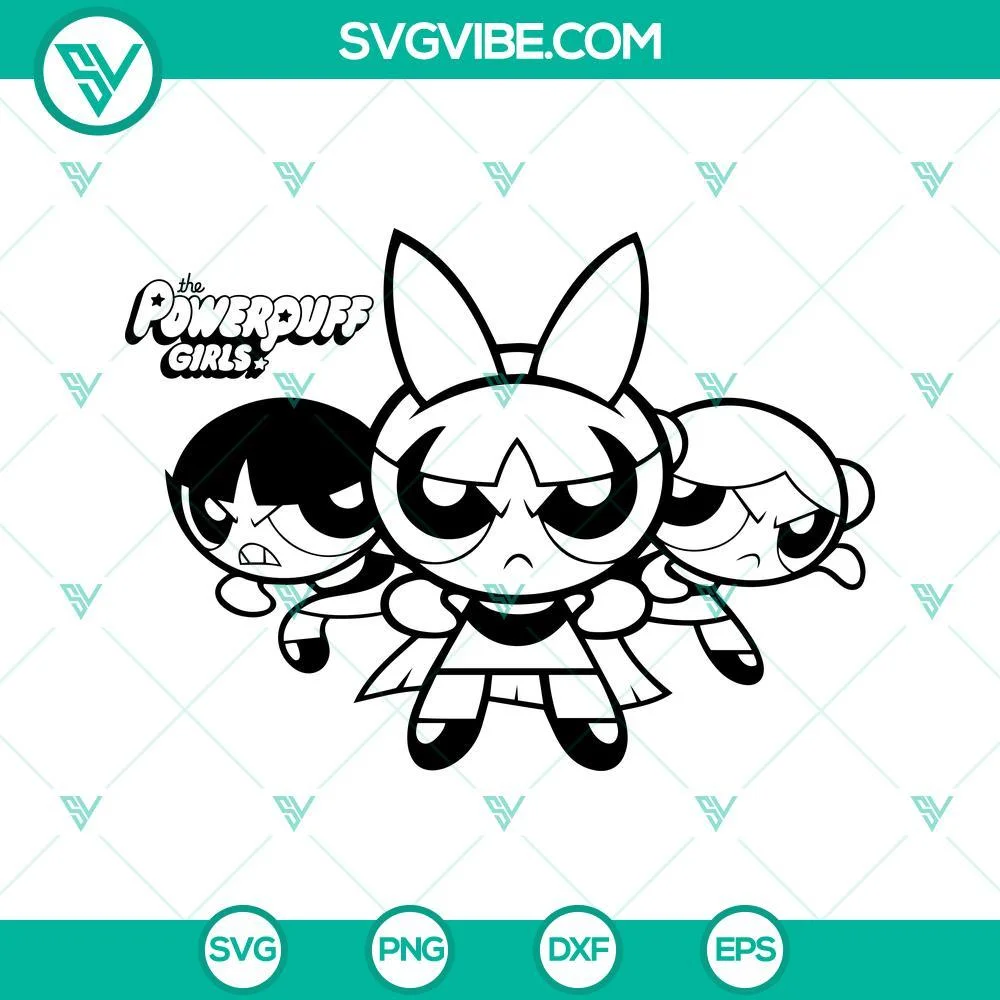 Cartoons, SVG Files, PowerPuff Girls SVG Files, PowerPuff Girls PNG, Powerpuff 1