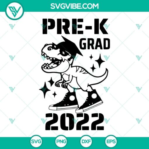 pre k grad 2022 svg dino with sneaker pre k grad 2022 svg last day of school svg boy 2022 graduation svg png dxf eps 5 mockup