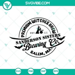 Premium witches brew SVG files with Sanderson Sisters Brewing Co design. Ideal for Halloween crafting projects.