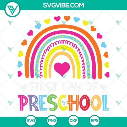 preschool back to school svg happy first day of preschool svg png dxf eps cut files 10 mockup