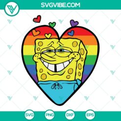 LGBT, SVG Files, Pride Spongebob SVG Image, Pride Rainbow Heart SVG Image, Lgbt 2