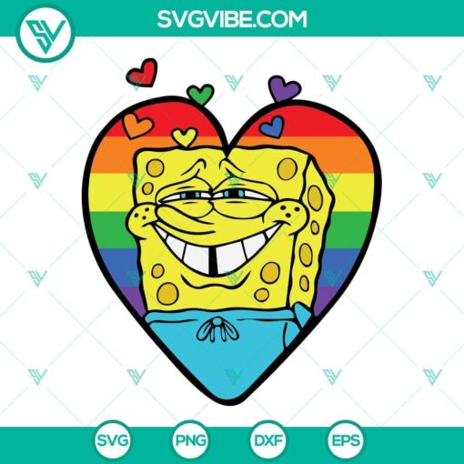 pride spongebob svg pride rainbow heart svg lgbt svg pride svg pride month svg 8 mockup