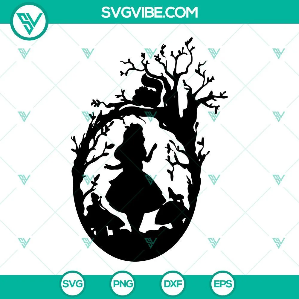 Disney, SVG Files, Princess Alice In Forest SVG Images, Alice In Wonderland SVG 1