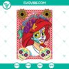Princess Ariel Sugar Skull SVG images, featuring Disney Princess Day of the Dead theme with vibrant colors and intricate details.