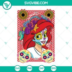 Disney, Skull, SVG Files, Princess Ariel Sugar Skull SVG Images, Disney 2