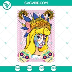 Disney, Skull, SVG Files, Princess Aurora Sugar Skull SVG Images, Disney 3