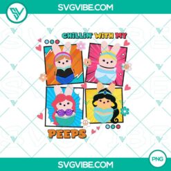 Disney Princess chilling with Peeps, Easter bunny themed PNG images for download.