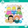Princess Disney Easter Peeps PNG images featuring Disney Princesses dressed as bunnies, perfect for Easter crafts and designs.