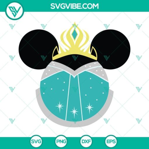 princess elsa svg disney princess mouse ears svg png dxf eps cut files 10 mockup