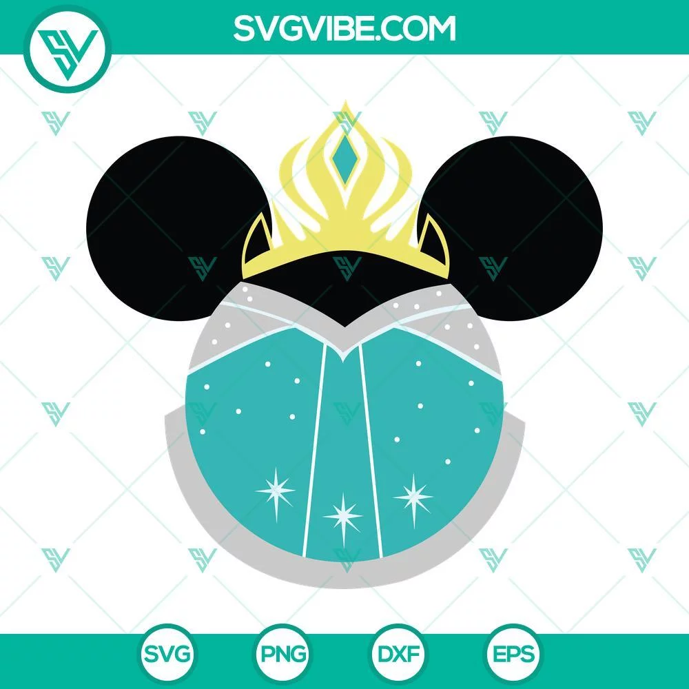 Disney, SVG Files, Princess Elsa SVG File, Disney Princess Mouse Ears SVG Files 1