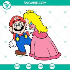 Movies, SVG Files, Princess Peach Kiss Mario SVG Image, Princess Peach Love SVG 2