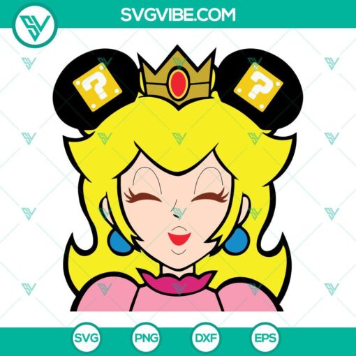 princess peach mickey ears svg peach toadstool svg the super mario bros movie svg png dxf eps 4 mockup