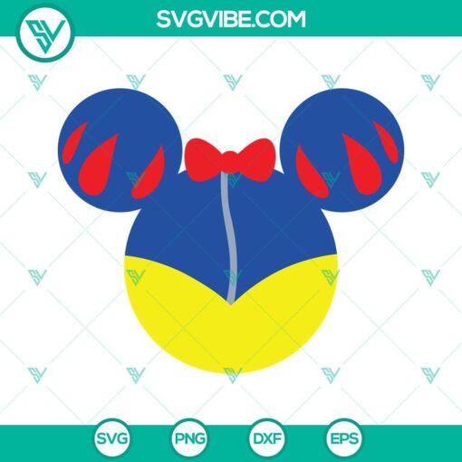 princess snow white svg disney princess mouse ears svg png dxf eps cut files 6 mockup