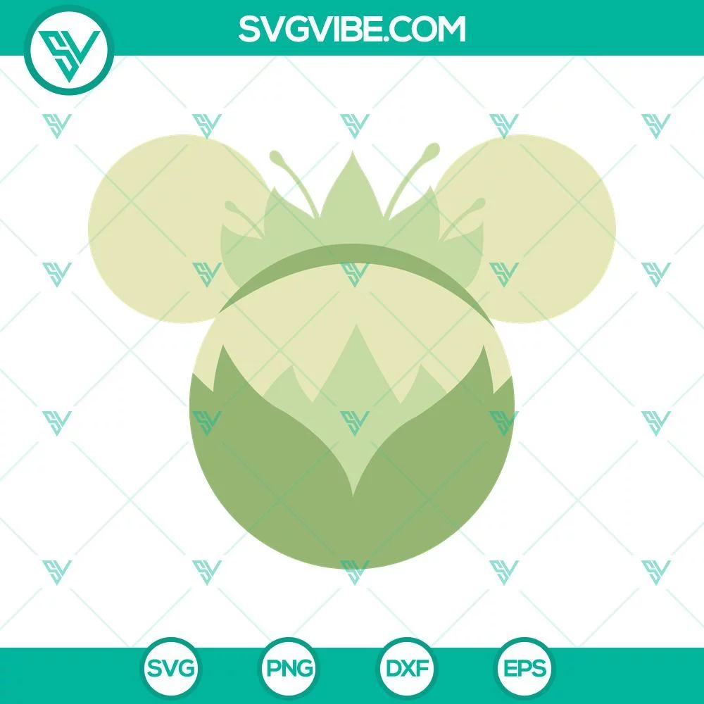 Disney, SVG Files, Princess Tiana SVG Images, Disney Princess Mouse Ears SVG 1