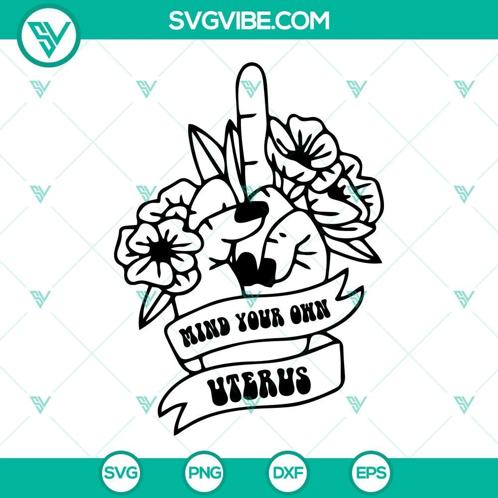 SVG Files, Trending, Pro Choice SVG Files Bundle, Uterus Middle Finger SVG 3