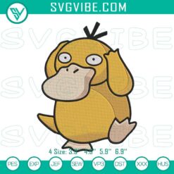 Anime Embroidery Designs, Embroidery Designs, Psyduck Embroidery Designs, Duck 2