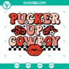 Pucker Up Cowboy SVG Image perfect for Western Valentine’s Day crafts, featuring Cowboy Valentine’s theme.