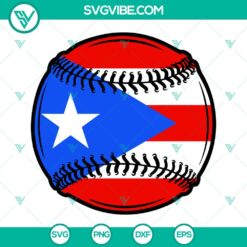 Baseball, Sports, SVG Files, Puerto Rico Baseball Ball SVG Download, PR 2