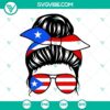 Puerto Rico messy bun SVG for moms, includes PNG, DXF, and EPS files.