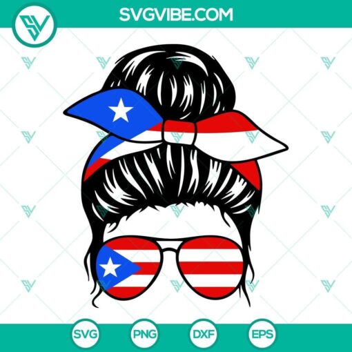 puerto rico messy bun svg puerto rico mom life svg png dxf eps instant download 7 mockup