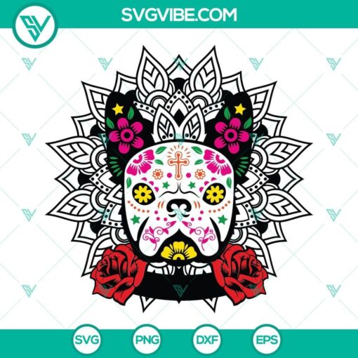 pug sugar skull svg day of the dead pug svg dia de los muertos skull svg dog sugar skull vector clipart 8 mockup