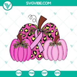 Cancer, SVG Files, Pumpkin Breast Cancer Ribbon SVG Images, Pink Cheetah Print 18