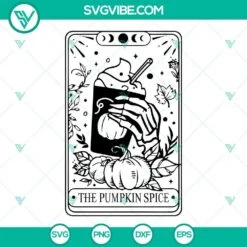 Skull, SVG Files, Pumpkin Spice Skull Tarot SVG Download, The Pumpkin Spice 2