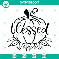 Pumpkin Thankful Grateful Blessed SVG File Bundle, Fall Pumpkin SVG Images 3