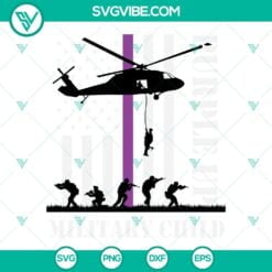 American, SVG Files, Veteran, Purple Up Military Child Army Helicopter Svg, 2