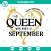 Queen Born In September SVG graphic for Libra birthday shirt, featuring PNG files.