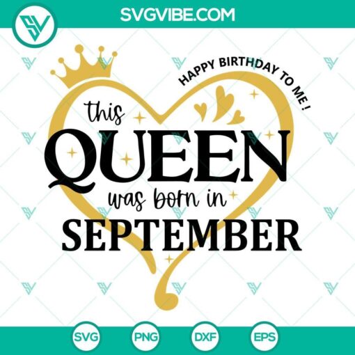 queen born in september svg png birthday shirt svg libra birthday svg 4 mockup