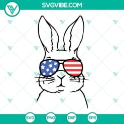 4th Of July, SVG Files, Rabbit American Flag Sunglasses SVG Files, Patriotic 2