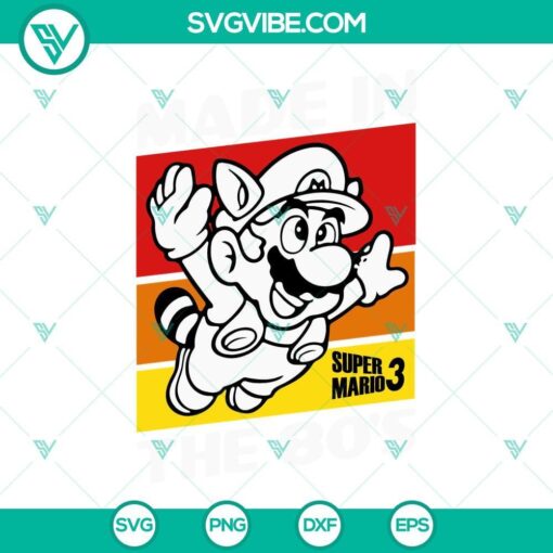 raccoon mario made in the 80s svg super mario 3 svg png dxf eps digital file 6 mockup