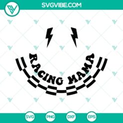 Racing Mama SVG Download, Smiley Checkered Flag SVG Images, Mother&rsquo;s Day SVG Image,