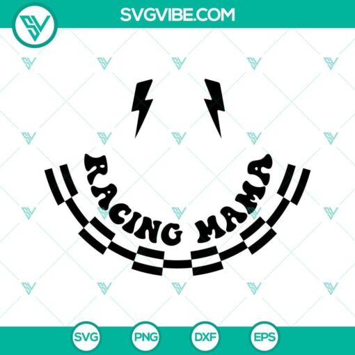 racing mama svg smiley checkered flag svg mother s day svg auto racing mom svg png dxf eps cut files 2 mockup