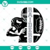 Raiders football half player SVG image with team download, showcasing half a football design. Perfect for sports fans and craft projects.