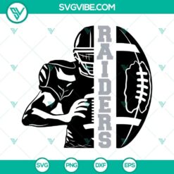 Raiders Football Half Player SVG Image, Raiders Team SVG Download, Half Football