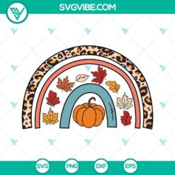 Fall, SVG Files, Rainbow Leopard Cheetah Pumpkin Fall Autumn SVG File PNG DXF 2