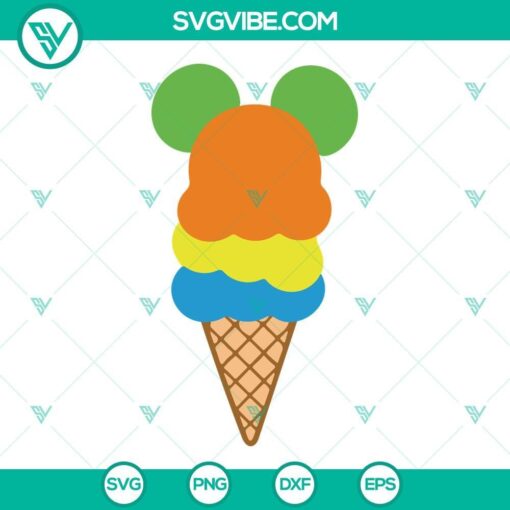 rainbow pride ice cream mickey svg lgbt community svg gay pride svg summer pride month lgbtq 2023 svg png dxf eps 1 mockup