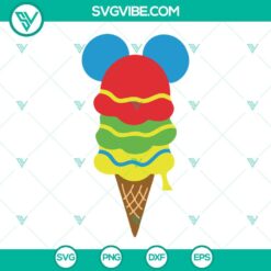 rainbow pride ice cream mickey svg lgbt community svg gay pride svg summer pride month lgbtq 2023 svg png dxf eps 5 mockup