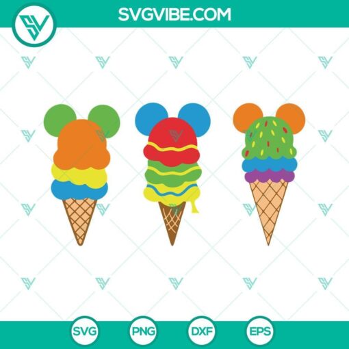 rainbow pride ice cream mickey svg lgbt community svg gay pride svg summer pride month lgbtq 2023 svg png dxf eps 8 mockup