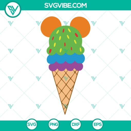 rainbow pride ice cream mickey svg lgbt community svg gay pride svg summer pride month lgbtq 2023 svg png dxf eps 9 mockup