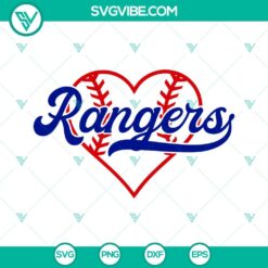 Baseball, Sports, SVG Files, Ranger Heart Baseball SVG Images, Texas Rangers 2