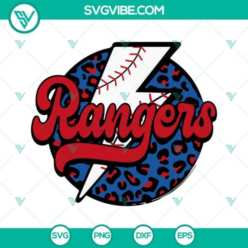 rangers baseball leopard lightning bolt svg texas rangers svg png dxf eps instant download 3 mockup