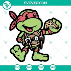 Raphael Ninja Turtle Pizza SVG File of TMNT Leonardo design in PNG DXF EPS Cut format for crafts and projects.