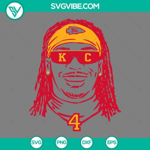 rashee rice 4 svg kansas city chiefs players svg png files mockup